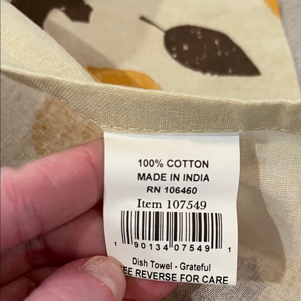 Primitives by Kathy Grateful Pumpkin Kitchen Tea Towel/NWT - Picture 8 of 10